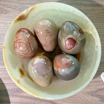 Jaspis polychromní vajíčko bytová dekorace 5 cm cca 4,4 x 5 cm