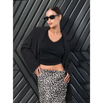 Dámské tričko Sinsay - Tričko s krátkým rukávem - černá - 8537J-99X - 8537J-99X-XXS-1