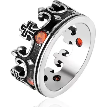 Prsten Prsten z chirurgické oceli Královská koruna Ohně - Velikost prstenu 59 (US 9)