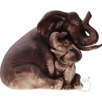 Zahradní dekorace Slonice s mládětem Nandi keramický