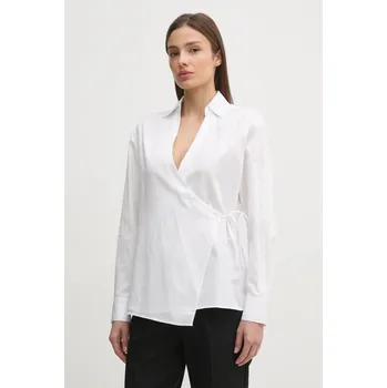 Pánská košile Bavlněná košile Calvin Klein bílá barva, relaxed, s klasickým límcem, K20K208226 00X, vel. 36