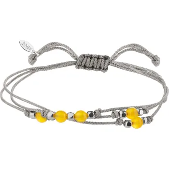 Náramek Náramek s prvky ze stříbra a kameny chalcedonu - kuličky - AP541-9648