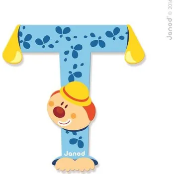 Dřevěná hračka Janod Dřevěné písmenko T lepicí 9 cm