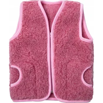 Dívčí vesta VLNĚNÁ VESTA MERINO RŮŽOVÁ, VELIKOST 2-3 roky Indygosklep.pl