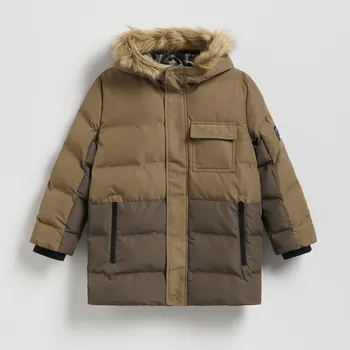 Chlapecká bunda Reserved - Prošívaná bunda s kapucí - kávová - QF997-84X - QF997-84X-116