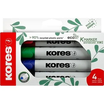 Popisovač na bílé tabule Kores ECO, sada 4 barev