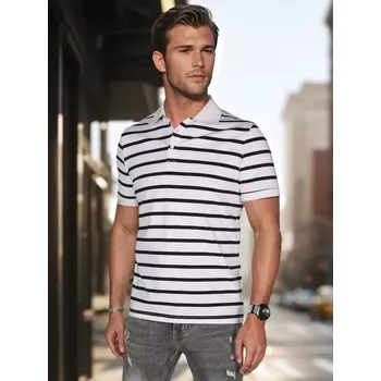 Pánské tričko Pánské triko s límečkem DSTREET PX0638 BÍLÁ L