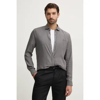 Pánská košile Košile Guess pánská, šedá barva, slim, s klasickým límcem, M4RH26.WFXT0 90X, vel. S