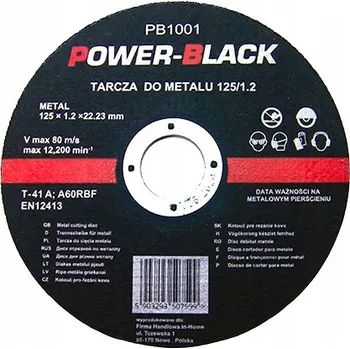 Řezný kotouč Řezný kotouč na kov Power-Black PB1001 125x22,2 mm