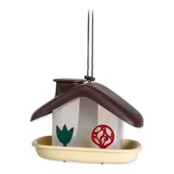 Krmítko pro ptáka Plastia Krmítko Domek 16,5 x 21 x 15 cm hnědé