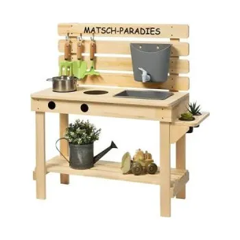 Dětská kuchyňka SUN Dětská kuchyňka, cypřišové dřevo, 79 x 32 x 85 cm, dřevo, přírodní Hnědá