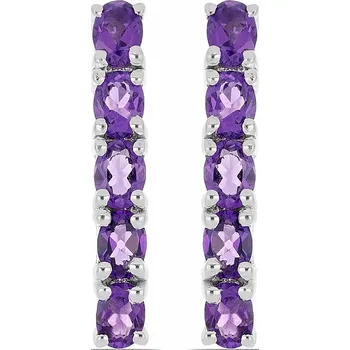 Náušnice Náušnice stříbrné s broušenými africkými ametysty Ag 925 015915 AFAM 2,0 cm, 3,8 g