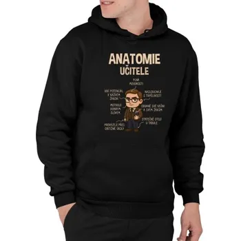 Žertovný předmět Anatomie učitele - pánská mikina s potiskem- Tričkový.cz