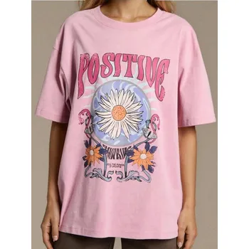 Dámské tričko Sinsay - Bavlněné tričko se&nbsp;sepraným efektem - fialová - 877GS-44X - 877GS-44X-M