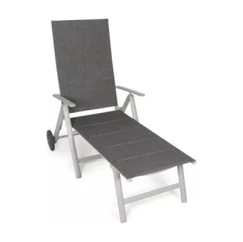 Zahradní lehátko VG-6910, se 2 kolečky, područkami, nastavitelné v 7 úrovních, skládací, polstrované - A VANAGE