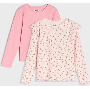 Dívčí tričko Sinsay - Tričko z žebrovaného úpletu 2 pack - vícebarevná - 467AY-MLC - 467AY-MLC-110