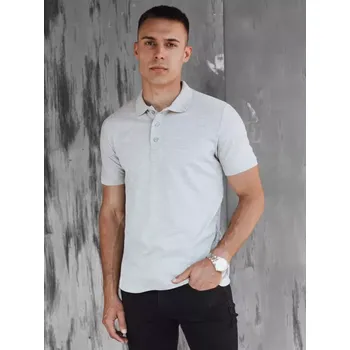 Pánské triko s límečkem DSTREET PX0597 SVĚTLE ŠEDÁ XL