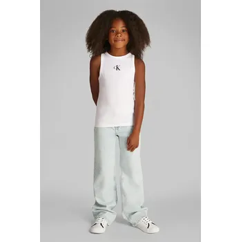 Dětský top Calvin Klein Jeans IG0IG02435.128.176.PPYA bílá 00X, vel. 164