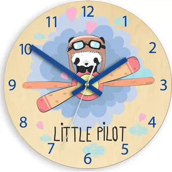 Hodiny Dětské nástěnné hodiny Ami Panda 30 cm vícebarevné