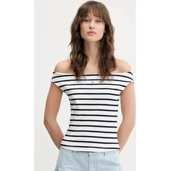 Top Tommy Jeans DW0DW20234 bílá 00C, vel. L