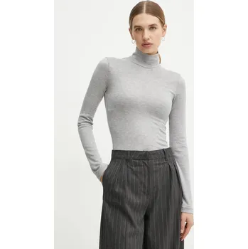 Dámský svetr Svetr Guess ANITA dámský, šedá barva, lehký, s pologolfem, W4BP14 KCGM2 W4BP14.KCGM2 90X, vel. XS