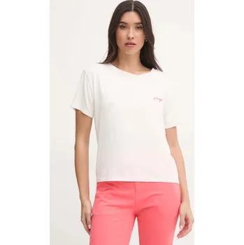 Pánské tričko Tričko HUGO NIKKA_T-SHIRT béžová barva, 50534300 01X, vel. S