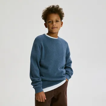 Chlapecká mikina Reserved - Bavlněný svetr - tmavomodrá - 827BE-59M - 827BE-59M-116