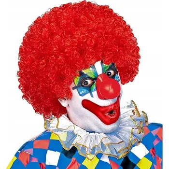 Karnevalová paruka PARUKA AFRO KLAUN ČERVENÁ KUDRNATÉ VLASY KLAUN CIRKUS