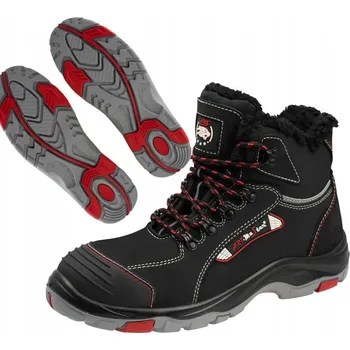 Pracovní obuv Pracovní zateplené kotníkové boty s ocelovou špičkou, kožené BTnred oc S1 47