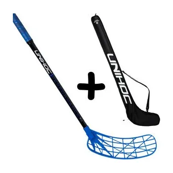 Florbalová hůl Unihoc EVOLITE PERFORMANCE SLIM FL 30 blue + Stickbag Set florbalky s vakem modrá / černá, Levá (levá ruka dole), 83cm (=93cm)