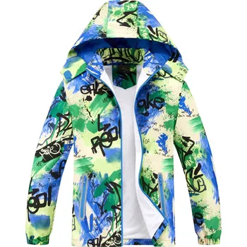 Chlapecká jarní, podzimní bunda - KUGO B2871, mix barev / modré zipy Barva: Mix barev, Velikost: 164