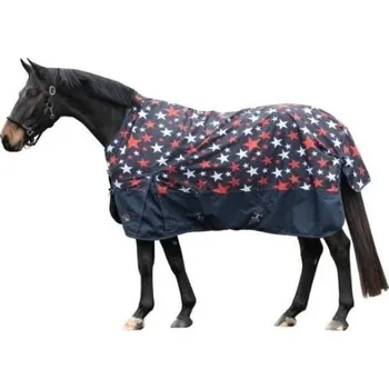 Deka pro koně Výběhová deka HKM Norwich 600D 100g navy blue with stars 165cm
