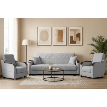 Sedací souprava Rozkládací sedací souprava KORAL 3+1+1 šedá