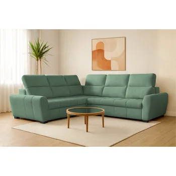 Sedací souprava Rozkládací rohová sedačka AMARETO mentolová