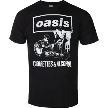 Pánské tričko Tričko metal pánské Oasis - Cigarettes & Alcohol Illustration Mono - ROCK OFF - OASTS38MB - XXL