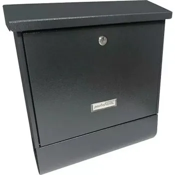 Poštovní schránka Nástěnná poštovní schránka PF 77, 11,5 x 38 x 42,5 cm, antracitová, ocel, přihrádka na noviny - A PORTAFERM