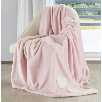 Přehoz na lůžko Deka HEART - růžová