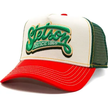 Kšiltovka Dětská Kšiltovka Stetson - Trucker Cap Lettering - Red/Offwhite dětské kšiltovky Youth (54-56 cm)