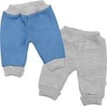 Baby Nellys Rostoucí oboustranné kalhoty Hand Made, modrá-šedá Velikost: 80/86 (12-18m)