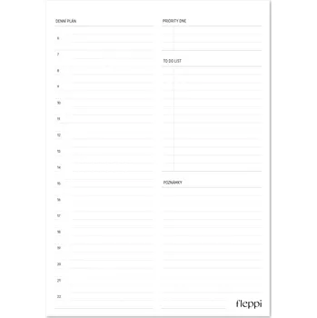 Blok Fleppi Trhací blok Denní plán | A5, 50 listů
