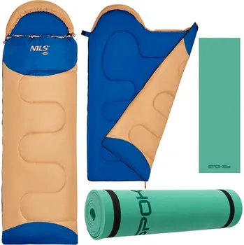 Spacák Spací pytel Nils Camp NC2007 + SAMONAFUKOVACÍ KARIMATKA DRIFTER 60 cm x 180 cm Pravý