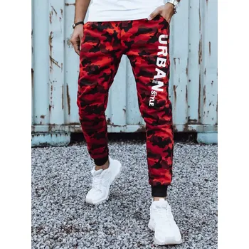 Pánská móda Pánské tepláky DSTREET ux4444 ČERVENÁ SE VZOREM XL