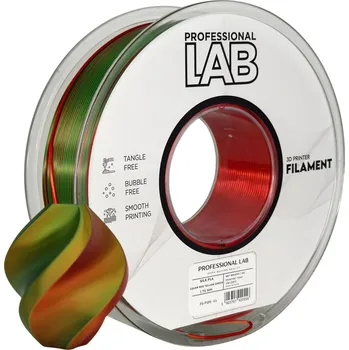 3D tisk Professional Lab Prof. Lab Filament PLA SILK tříbarevný červená žlutá zelená 1,75mm 1 kg