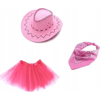 Karnevalový kostým SUPER sada Kostým Kovbojky TuTu Růžová 40 cm Čepice Bandanka 3el MK652