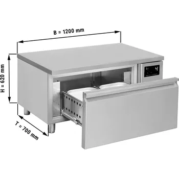 Lednice G.Gastro Kombinace lednice a mrazáku s 1 šuplíkem - 1,2 m - pro GN 2/1