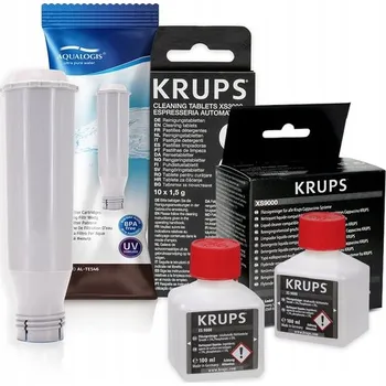 Kávovar Sada Krups - filtr AL-TES46, čisticí roztok Krups XS9000, odvápňovací tablety KRUPS XS3000 10 ks