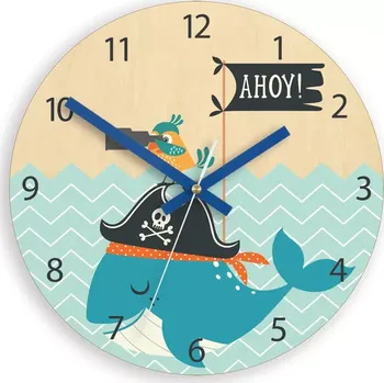 Hodiny Dětské nástěnné hodiny Ami Pirát 30 cm vícebarevné