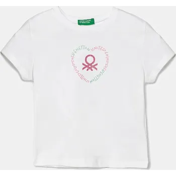 Chlapecké tričko Dětské bavlněné tričko United Colors of Benetton bílá barva, 3I1XG10HU 3I1XG10HU.P.Seasonal 00X, vel. 110