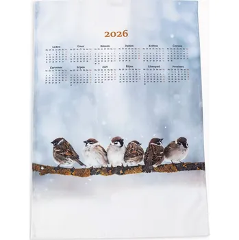 Utěrka Matějovský Textilní kalendář bez hůlky 2026 50 x 70 cm vrabčáci