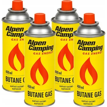 Plynová kartuše Plynová kartuše Alpen Camping, isobutan, 10 x 400 ml